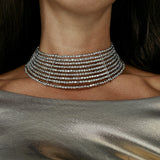 SILVER BEADED CHOKER