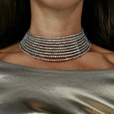 SILVER BEADED CHOKER