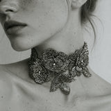 BEADED BIG FLOWER CHOKER LIMITED EDITION