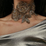 BEADED BIG FLOWER CHOKER LIMITED EDITION