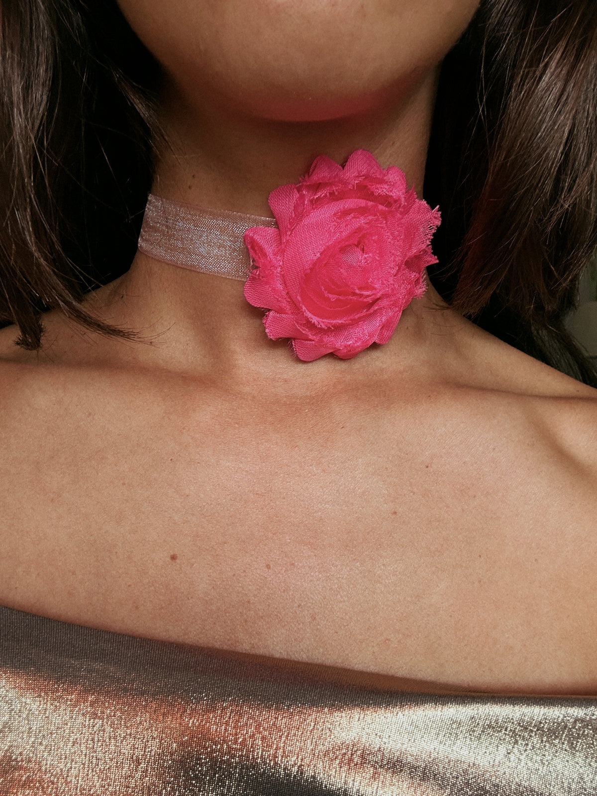 Detalle de PINK FLOWER CHOKER