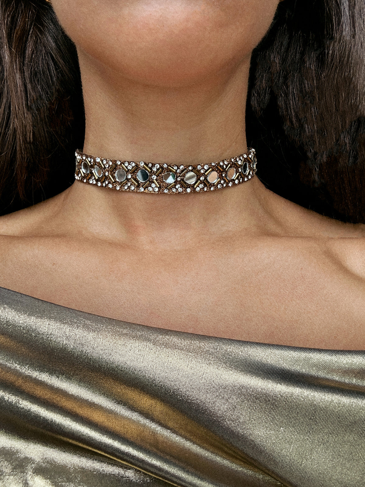 PRISA CHOKER con pedrería de fantasía
