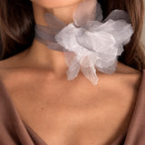 BLUE SINGLE FLOWER CHOKER