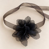 BLACK SINGLE FLOWER CHOKER